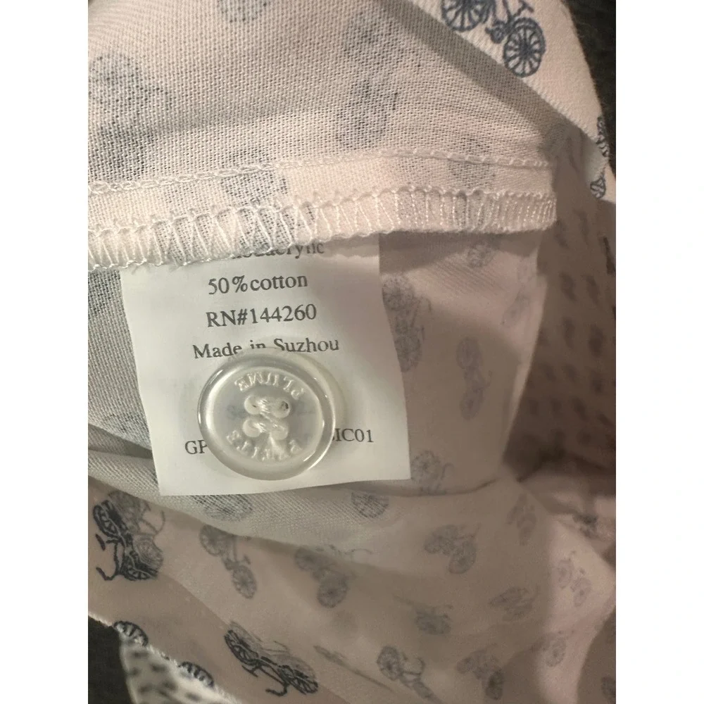 Petite Plume Boys Bicyclette Pajama Set White Blue Bicycle Print Size 10 NEW
